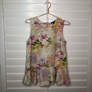 Watercolor peplum tank